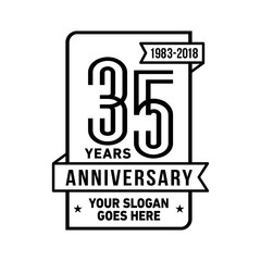 35th anniversary logo. Vector and illustration.
