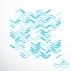 Flowing rhythm, abstract wave lines vector background for use in graphic and web design.