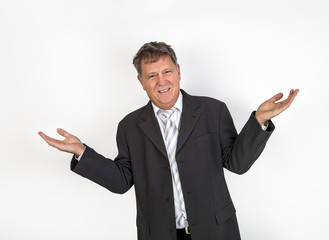 handsome businessman on white background