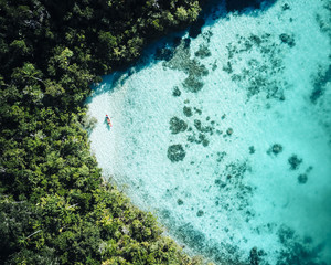 Canoeing in a tropical paradise