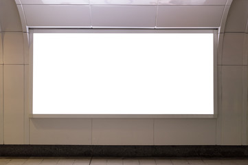 Large blank billboard on a street wall, banners with room to add your own text