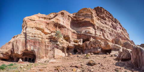 Dwellings homes in Petra lost city