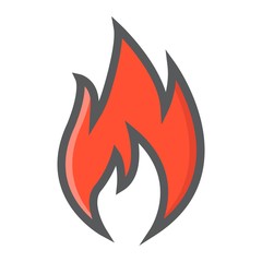 Flammable symbol filled outline icon, logistic and delivery, fire sign vector graphics, a colorful line pattern on a white background, eps 10.