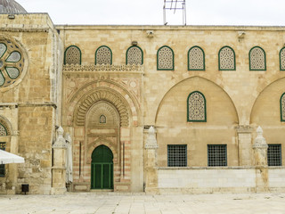 Jerusalem, Israel -  Detail of the Al-Aqsa Mosque on Temple Mount in the Old City of Jerusalem, Israel