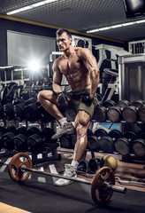 Fototapeta premium man bodybuilder in gym