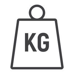 Weight symbol line icon, logistic and delivery, kilogram sign vector graphics, a linear pattern on a white background, eps 10.