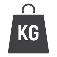 Weight symbol glyph icon, logistic and delivery, kilogram sign vector graphics, a solid pattern on a white background, eps 10.