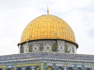 Jerusalem, Israel -   Dome of the Rock mosque on Temple Mount in Jerusalem, Israel