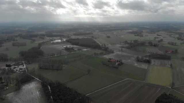 Agriculture Aerial Of Farm Land 