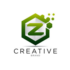 letter hexagonal pixel logo