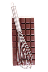 chocolate bar and whisk
