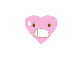 Heart character embarrassed