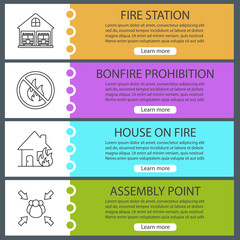Firefighting web banner templates set
