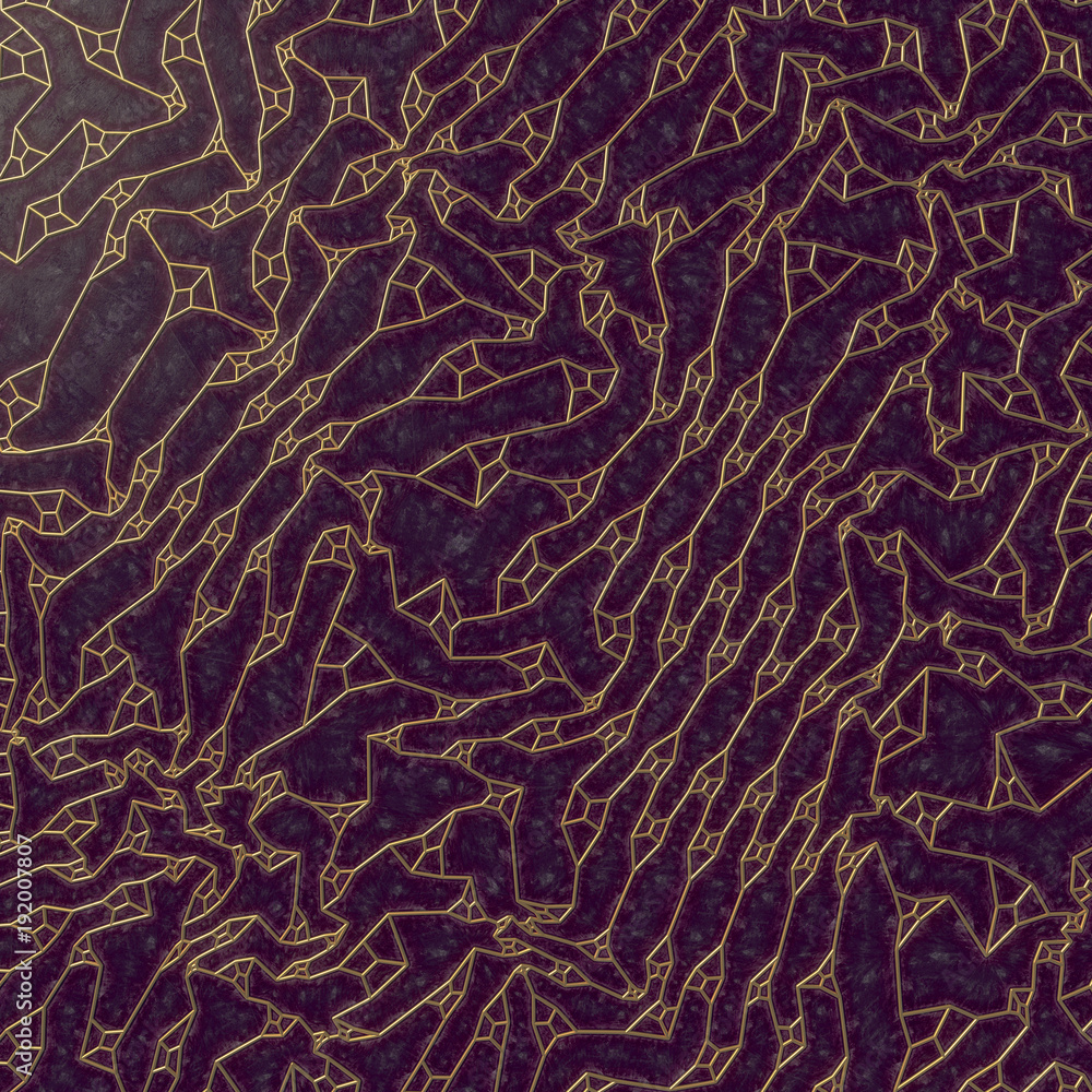 Aufkleber Gold abstract pattern on old scratched surface background. 3d rendering