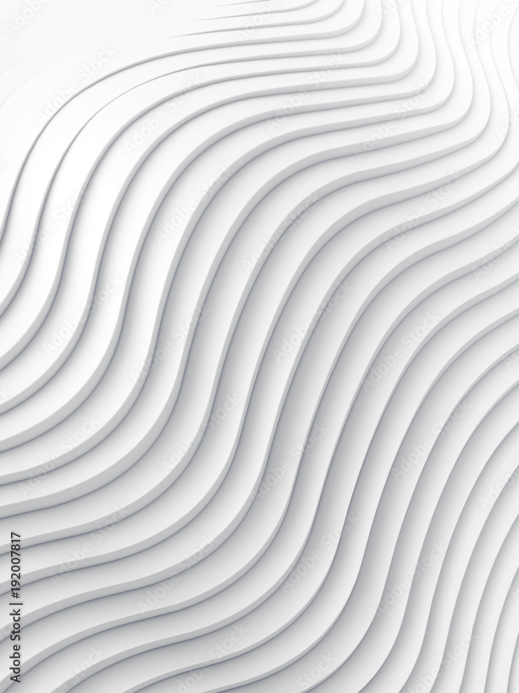 Poster Wave band abstract background surface 3d rendering