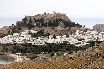 Fototapeta na wymiar Fortress Lindos, Rhodes, Greece