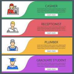 Professions web banner templates set