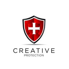 letter shield protection logo