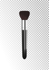 Realistic Detailed Professional Cosmetic Brushe. Female Beauty Makeup Elements Isolated On White-transparent Background. Vector illustration.