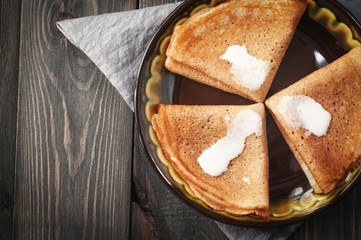 Delicious pancakes with sweet fillings. Maslenitsa.