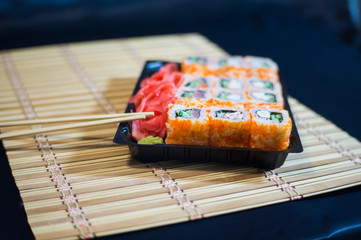 Sushi Set. Rolls. Japanese food. Home delivery.