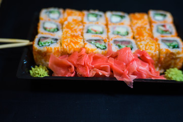 Sushi Set. Rolls. Japanese food. Home delivery.
