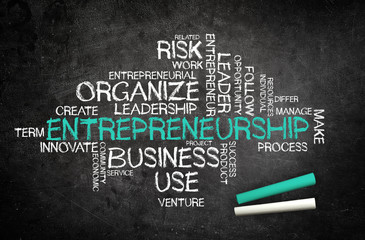 Fototapeta premium Entrepreneurship concept with business word cloud