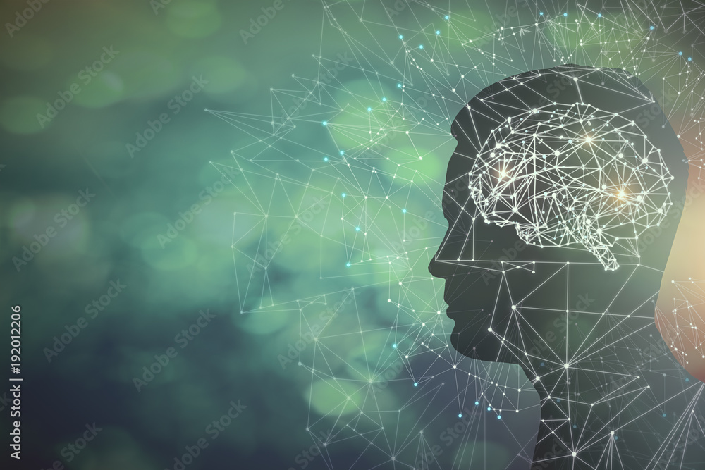 Poster artificial intelligence and science concept