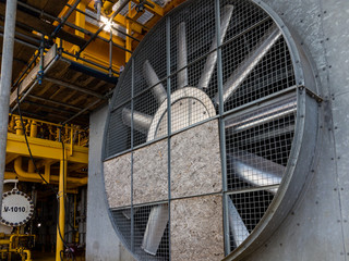 fan blades of modern ventilation system / Air Conditioner Ventilation Fan Background / Circular air...