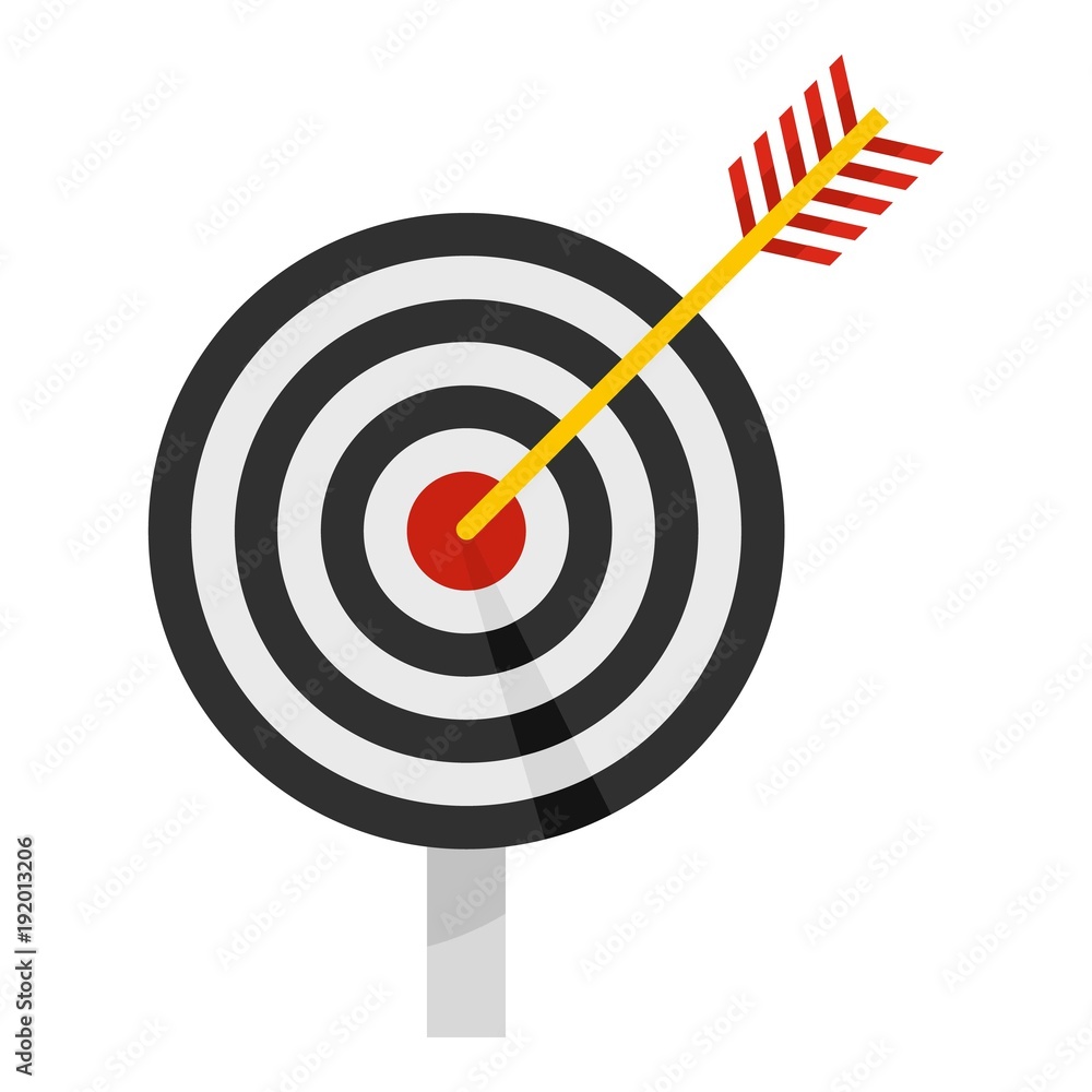 Poster target icon. flat illustration of target vector icon for web