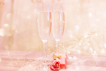 Valentines day champagne glasses 
