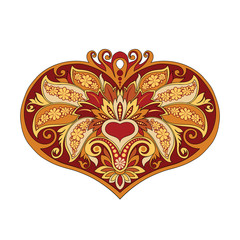 illustration of a red gold heart