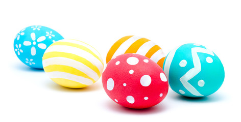 Perfect colorful handmade easter eggs isolated
