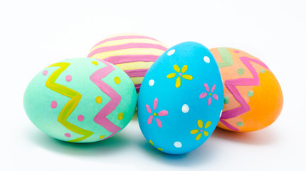 Perfect colorful handmade easter eggs isolated