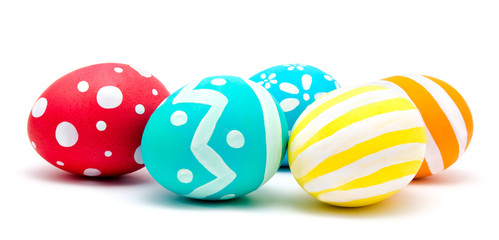 Perfect colorful handmade easter eggs isolated