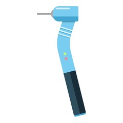 Tooth drilling machine icon, flat style