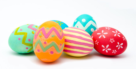 Perfect colorful handmade easter eggs isolated