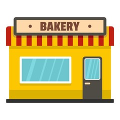 Bakery shop icon. Flat illustration of bakery shop vector icon for web