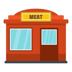 Meat shop icon. Flat illustration of meat shop vector icon for web