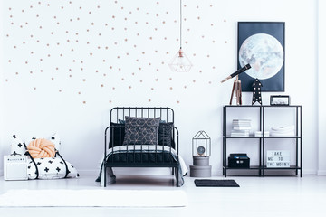 Teenager's bedroom interior with stars