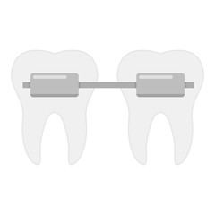 Dental brace icon, flat style
