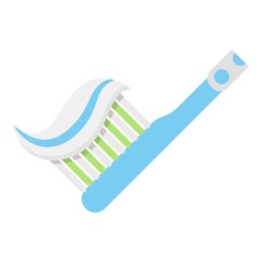 Toothbrush icon, flat style