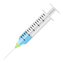 Syringe icon, flat style