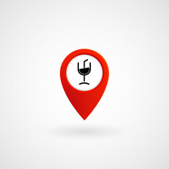 Red Location Icon for Cafe and Bar, Vector, Illustration, Eps File