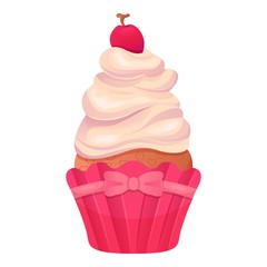 Cup cake icon, cartoon style