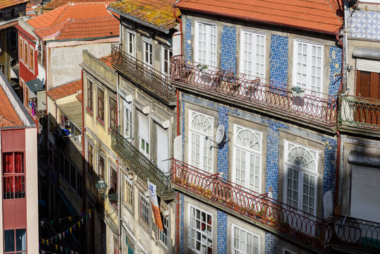 Beautiful typical houses in Porto, Portugal
