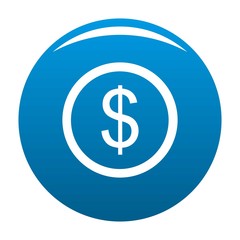 Dollar icon vector blue circle isolated on white background 