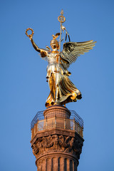 Fototapeta na wymiar Berlin Victory Column close-up shot 