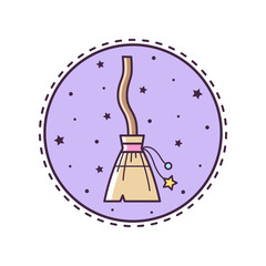 Broomstick. Vector illustration.