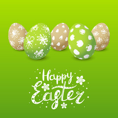 Easter card with color decorated eggs